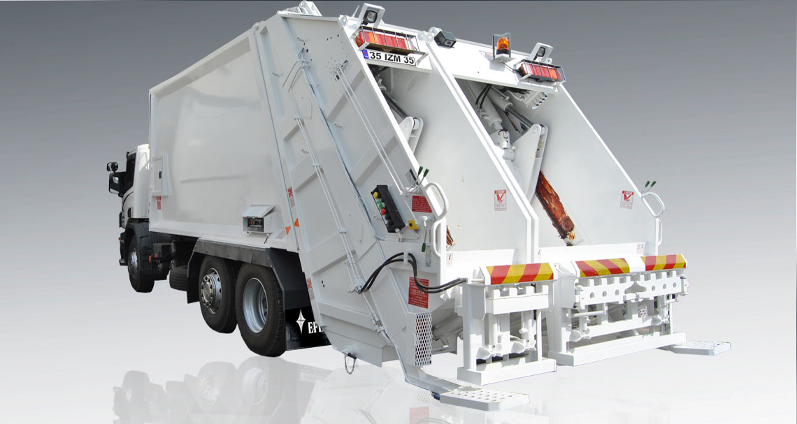 Rear Loader Split Type Refuse Collection Vehicle